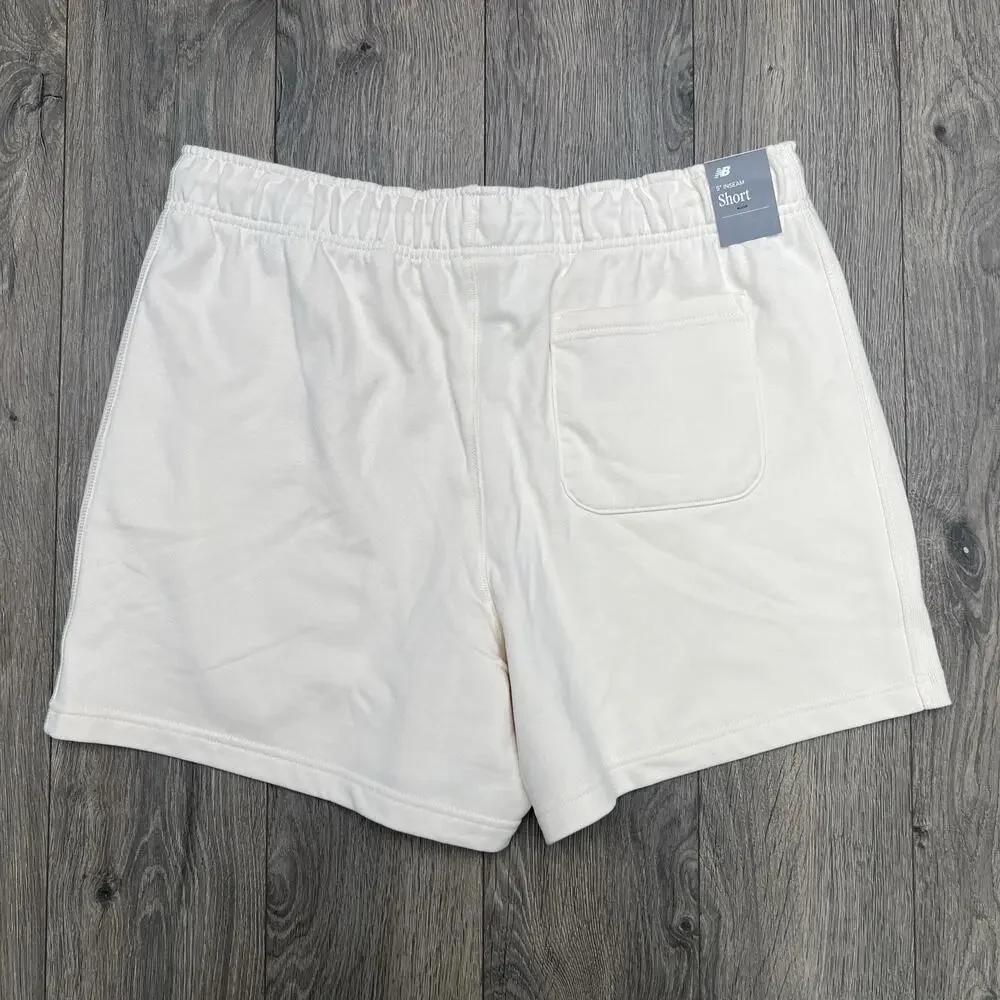 New Balance Shorts Size Large Mens Permafrost Yellow Tan French Terry 5